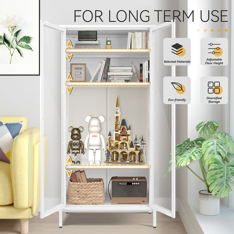 Dalziel 27.6 Wide 4 Shelf Storage Cabinet White